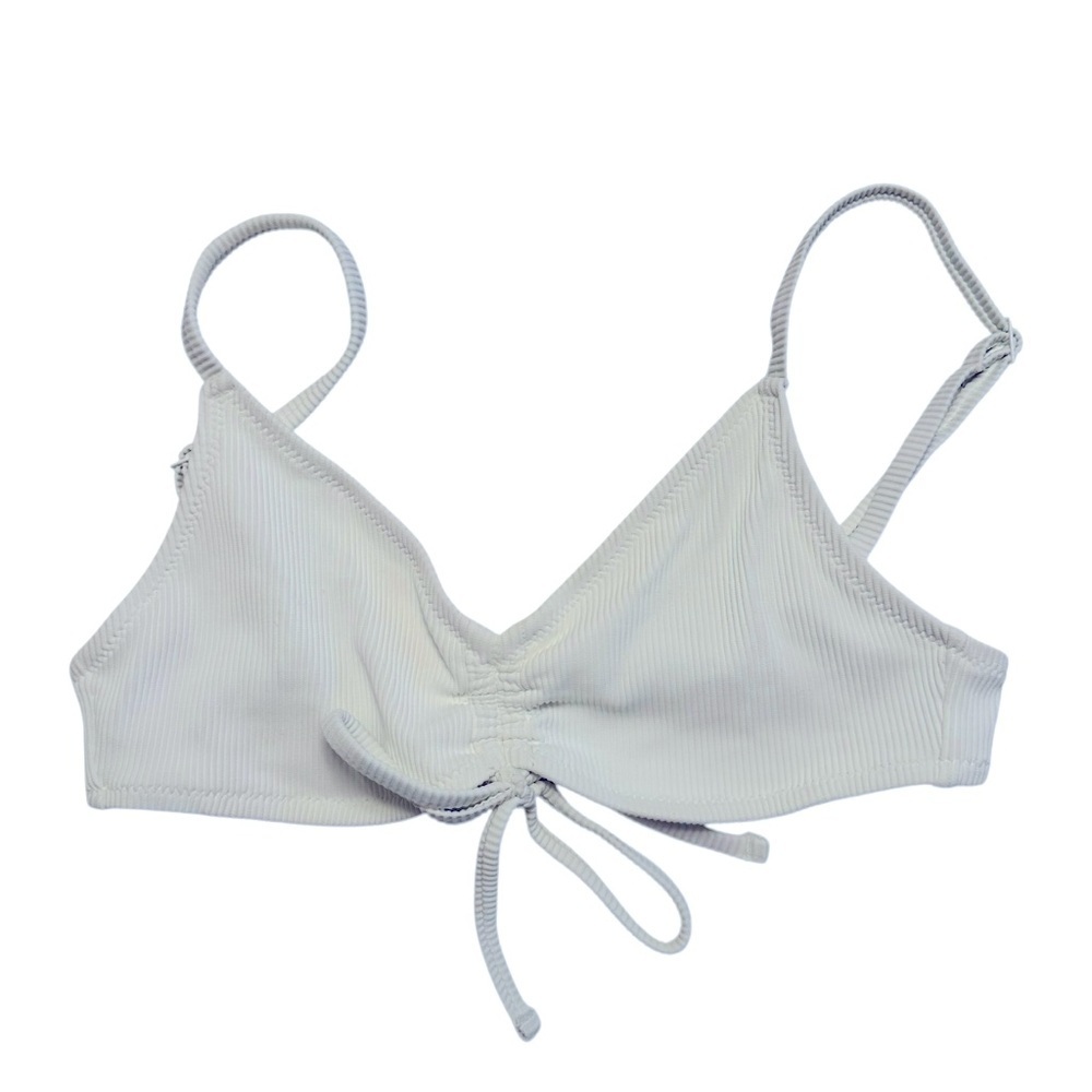 NWOT Aerie | White Adjustable Straps Ribbed Bikini Top Size XS